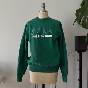 Aime Leon Dore Deep Green Crewneck Sweatshirt with handball graphic